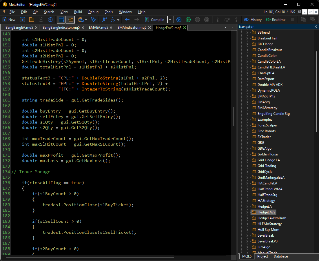HedgeEA V2 MQL5 source code
